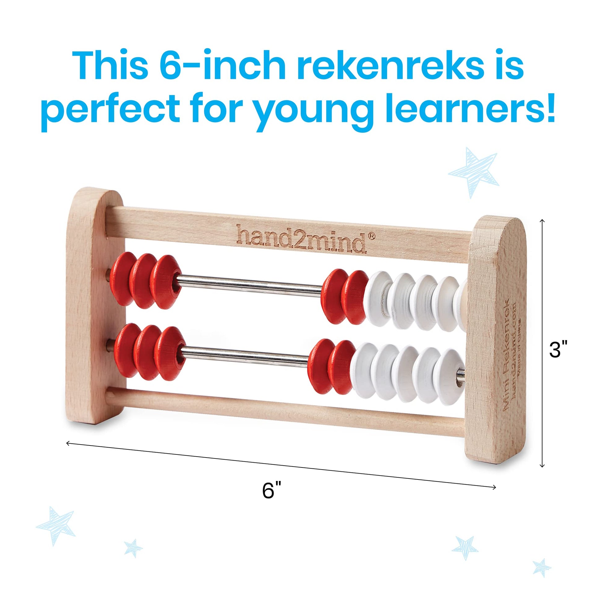 hand2mind Mini 20-Bead Wooden Rekenrek, Number Rack for Kids, Abacus for Kids Math, Counting Beads, Math Manipulatives, Elementary Teacher Must Haves