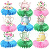 9 Pcs Tea Party Honeycomb Centerpieces, 3D Floral Teapot Tissue Paper Table Decorations with Tea Cup, Cake Stand, Rose Bouquet Designs for Bridal