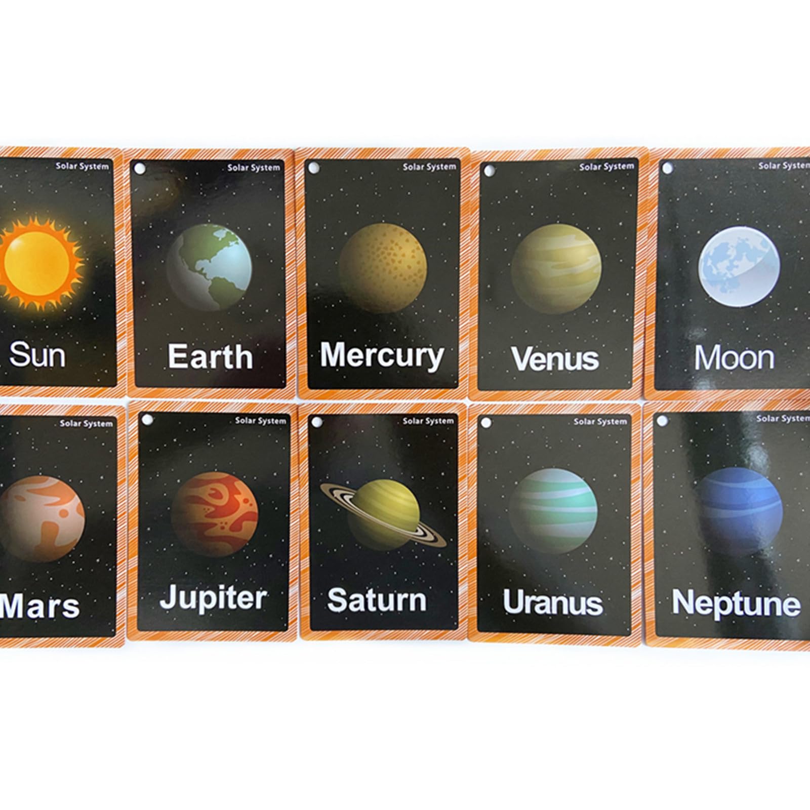Set of Solar System Flash Cards for Toddlers(15Count)|Kids Learning Flashcard & Montessori Pocket Cards|Perfect for Pre-K Decor Background Wall