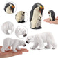 BRETOYIN Arctic Animals Figurines Set 16PCS Christmas Toy Gift Polar Bear Figurine Arctic Fox Figure Penguin Figurines Snow Mold for Kids Toddlers