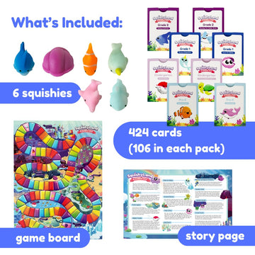 The Fidget Game SquishyLand in Rainbow Reef - Educational & Phonics Kindergarten Learning Activities for Children in Pre-K to 2nd Grade - Mochi