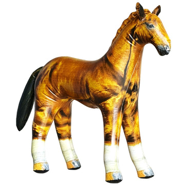 Jet Creations 38" L, Inflatable Horse Toys, Golden Brown Blow-Up Horse Toy Figure for Decoration or Play, Livestock Theme Party, Birthday, VBS, Photo