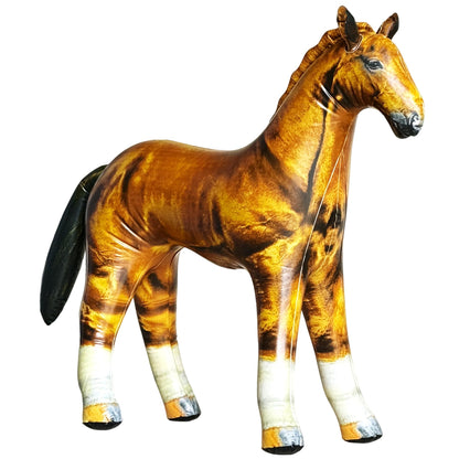 Jet Creations 38" L, Inflatable Horse Toys, Golden Brown Blow-Up Horse Toy Figure for Decoration or Play, Livestock Theme Party, Birthday, VBS, Photo
