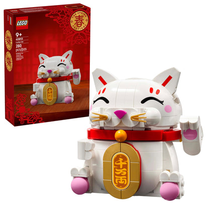 LEGO Lucky Cat Building Toy for Girls & Boys - Smiling Cat W/Waving Paw Function for Kids, Ages 9+ - Home Decor for Spring Festival & Chinese New Year