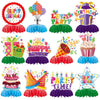 Birthday Party Decorations Supplies, TONGQI 12 Pcs Colorful Themed Happy Birthday Decoration Set with Honeycomb Centerpiece for Party Decor