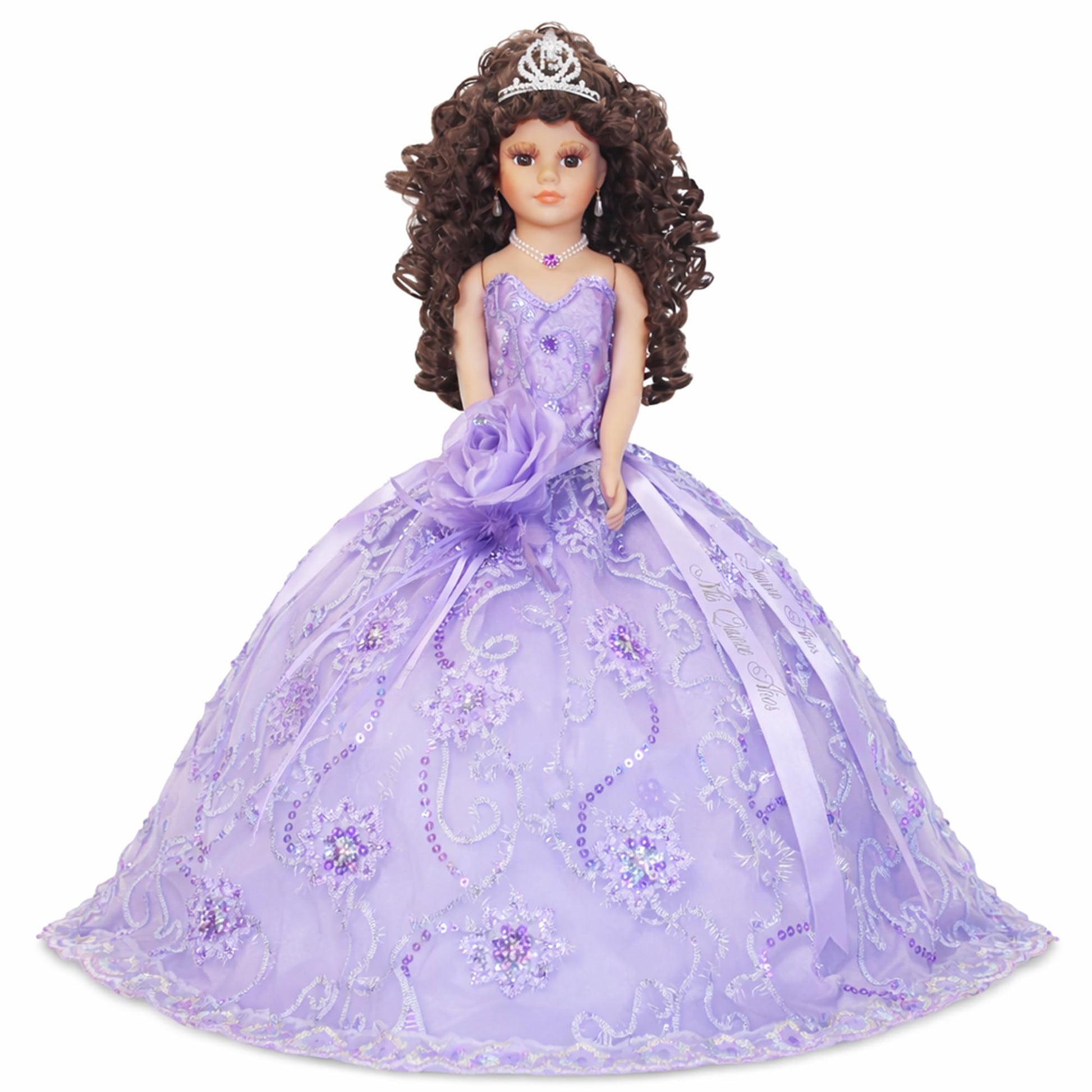 18” Quinceañera Last Doll with Umbrella Dress Stand - Última Muñeca Mis Quince Años Keepsake, Traditional Hispanic Mis 15 Doll, Ceremony & Table