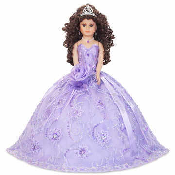 18” Quinceañera Last Doll with Umbrella Dress Stand - Última Muñeca Mis Quince Años Keepsake, Traditional Hispanic Mis 15 Doll, Ceremony & Table