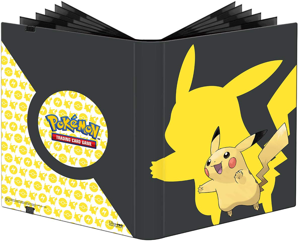 Ultra Pro: 9-Pocket Pokémon Full-View Pro Binder, Pikachu, Holds 360 Cards in Ultra Pro Deck Protector Sleeves, Durable, All Materials Made From
