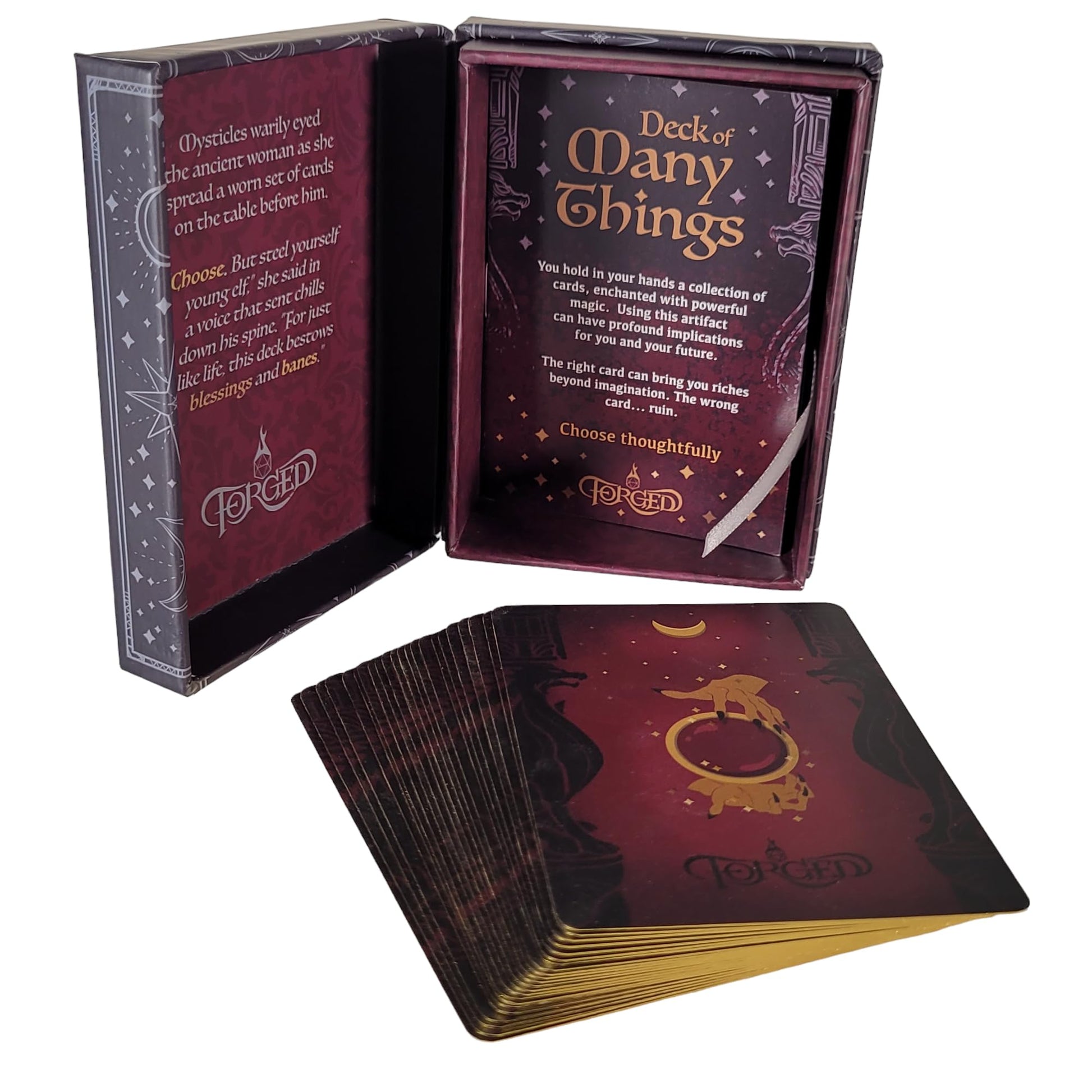 Forged Dice Co. Deck of Many Things - Premium RPG Playing Cards with Unique Art Illustrations - Compatible with Dungeons and Dragons Board Game, D&D