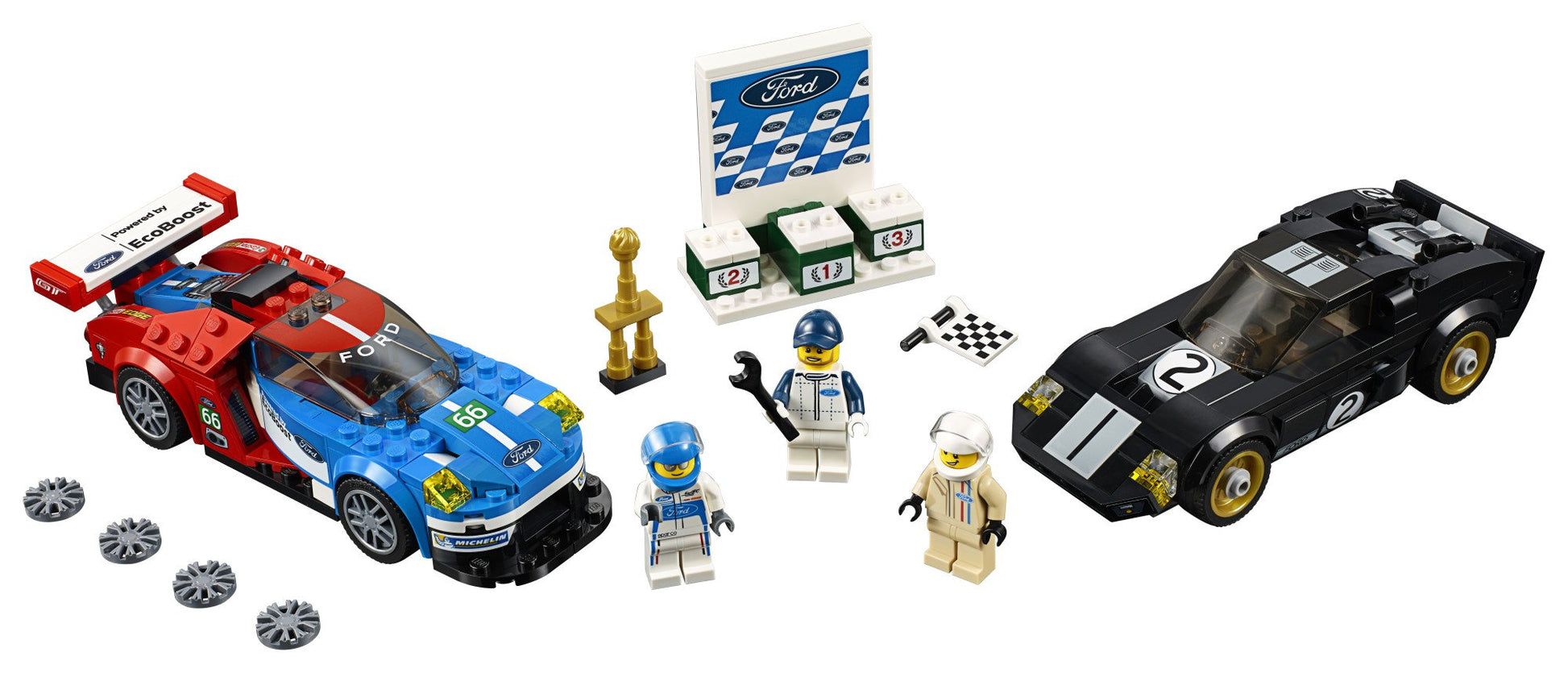 LEGO Speed Champions 6175279 2016 GT & 1966 Ford Gt40 75881 Building Kit (366 Piece), Multi