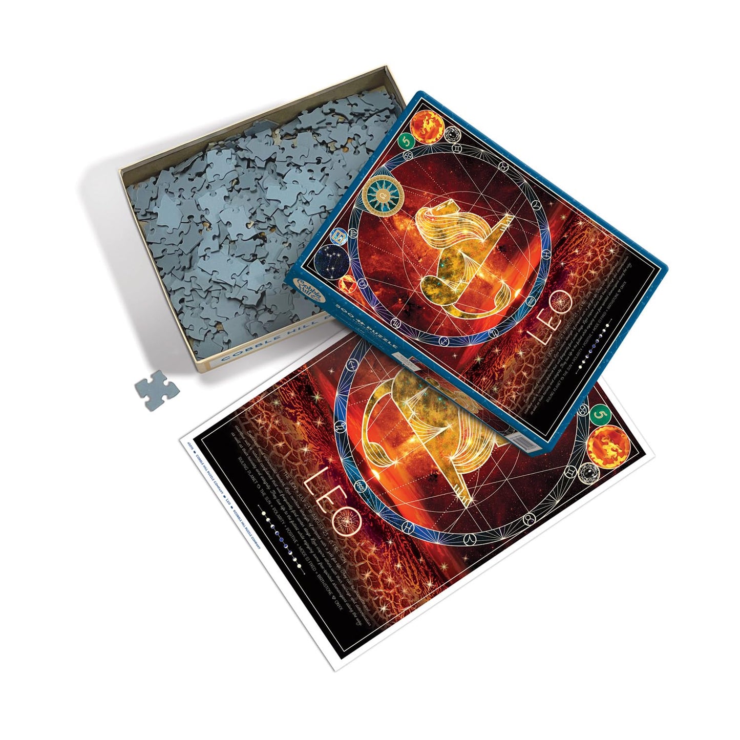 Cobble Hill 500 Piece Zodiac Puzzle - Leo - Sample Poster Included