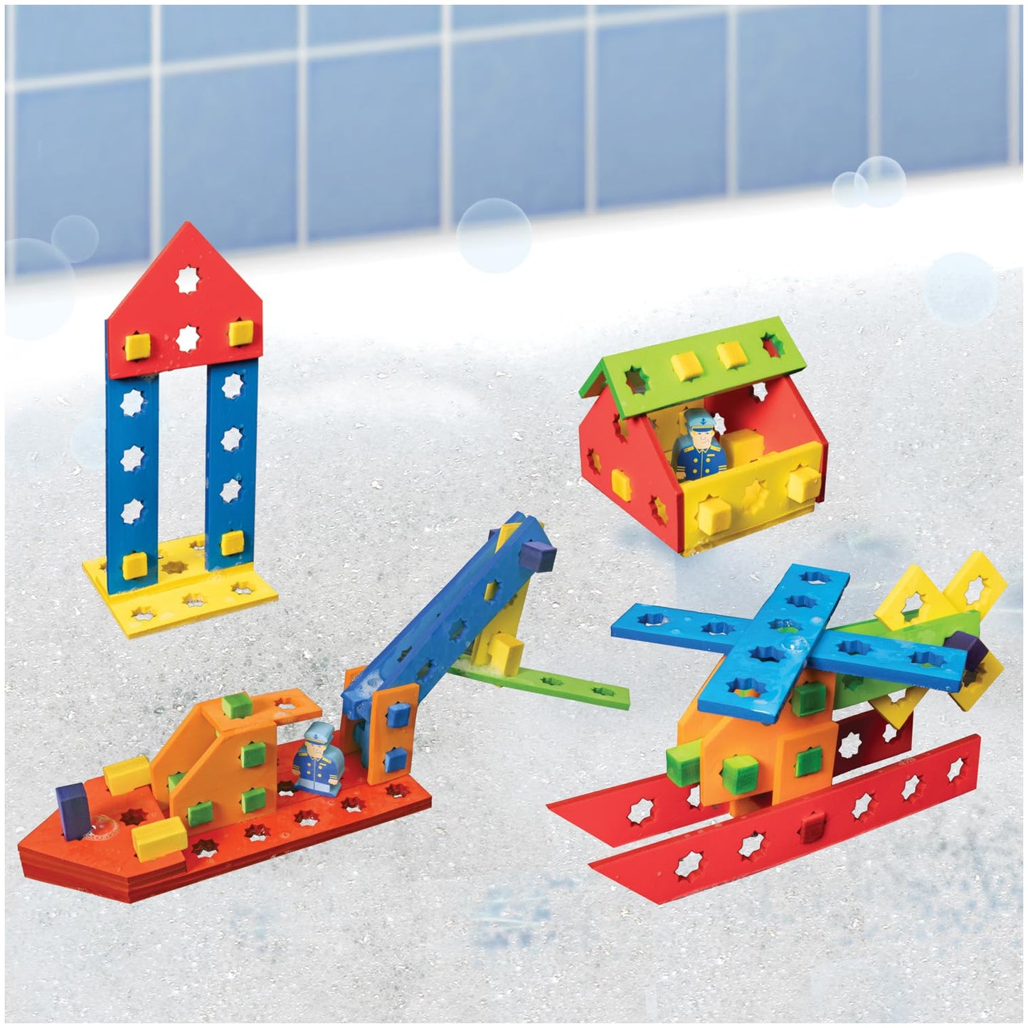 BathBlocks STEM Floating Construction Set Bath Construction Toys Bath Building Toys Bath Building Toys Bath Building Sets in Science Museums