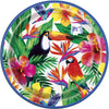 Palm Tropical Round Dinner Paper Plates - 9" (Pack of 8) - Stylish Tropical Tableware, Perfect for Luau, Tiki, Hawaiian, Pool, and Cocktail Parties