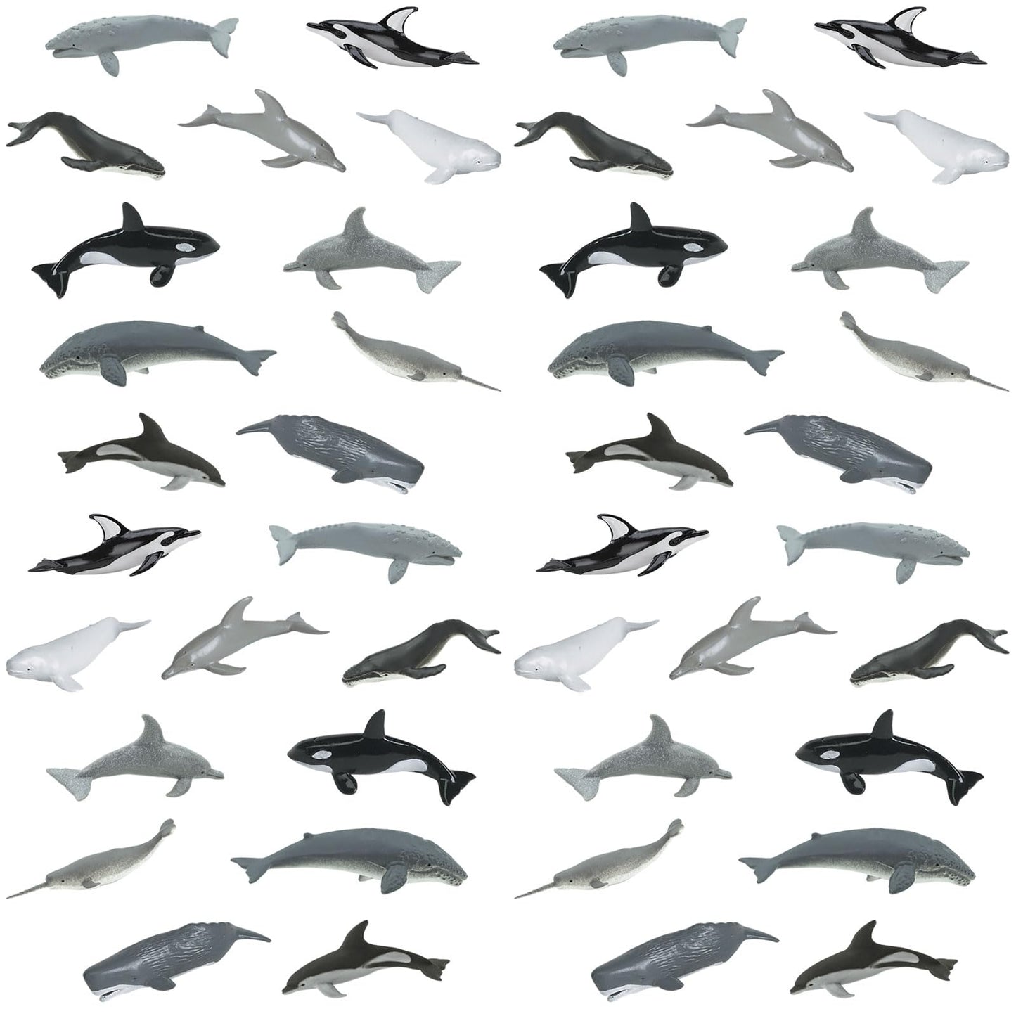 Safari Ltd. Whales and Dolphins Bulk Bag - Set of Miniature Cetacean Toy Figures - 48 Piece Play Toys for Boys, Girls & Kids Age 3+
