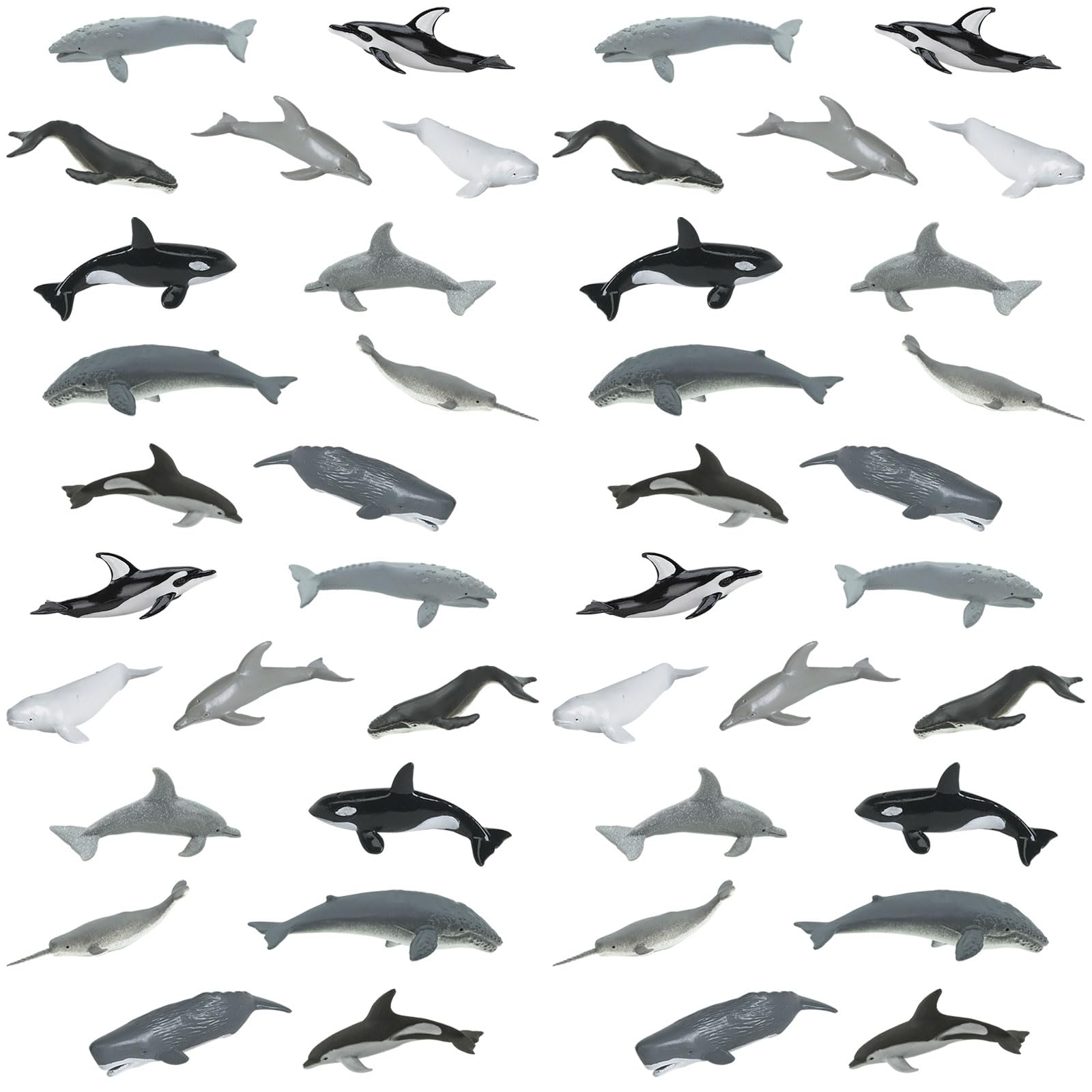 Safari Ltd. Whales and Dolphins Bulk Bag - Set of Miniature Cetacean Toy Figures - 48 Piece Play Toys for Boys, Girls & Kids Age 3+