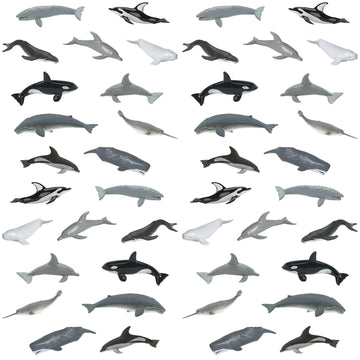 Safari Ltd. Whales and Dolphins Bulk Bag - Set of Miniature Cetacean Toy Figures - 48 Piece Play Toys for Boys, Girls & Kids Age 3+