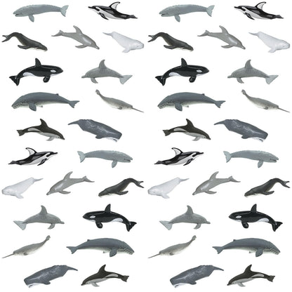 Safari Ltd. Whales and Dolphins Bulk Bag - Set of Miniature Cetacean Toy Figures - 48 Piece Play Toys for Boys, Girls & Kids Age 3+