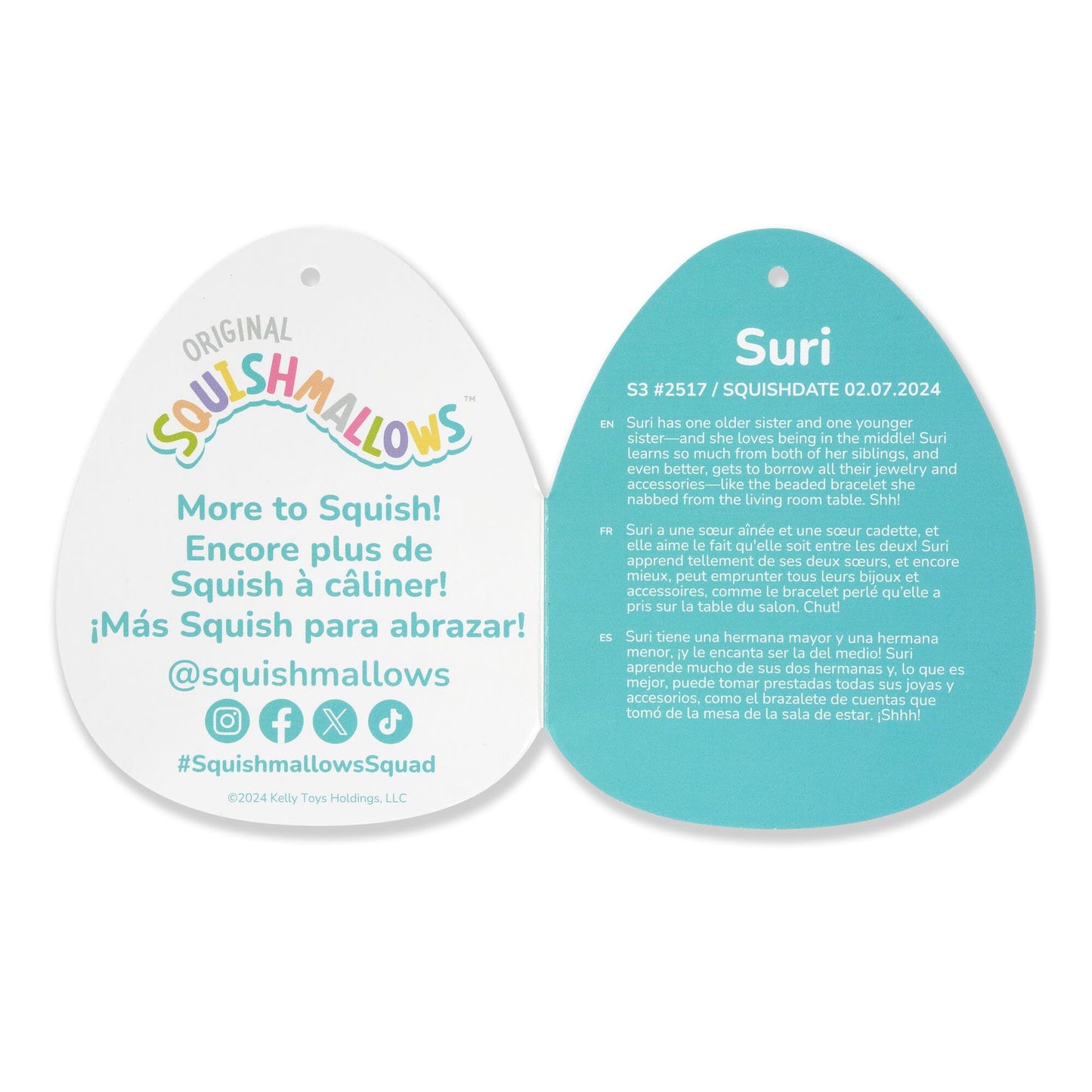 Squishmallows Original Suri Sunset Cow 3-Pack (3.5in, 5in, 8in) - Official Jazwares Plush