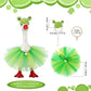 Mini Desk Goose Outfits Desktop Geese Clothes with Frog Shape Knitting Hat 7 Inch Goose Summer Green Tutu Dress Desk Goose Accessories Customs