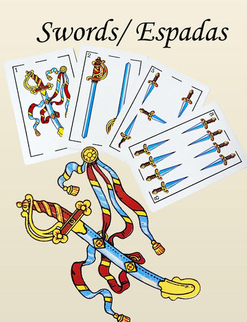 LEQBO 2 Pack Spanish Playing Cards, Baraja Española - 48 Card Deck Mexicana Naipes (1-12 in 4 Suits + 2 Jokers), Traditional Latin American Design