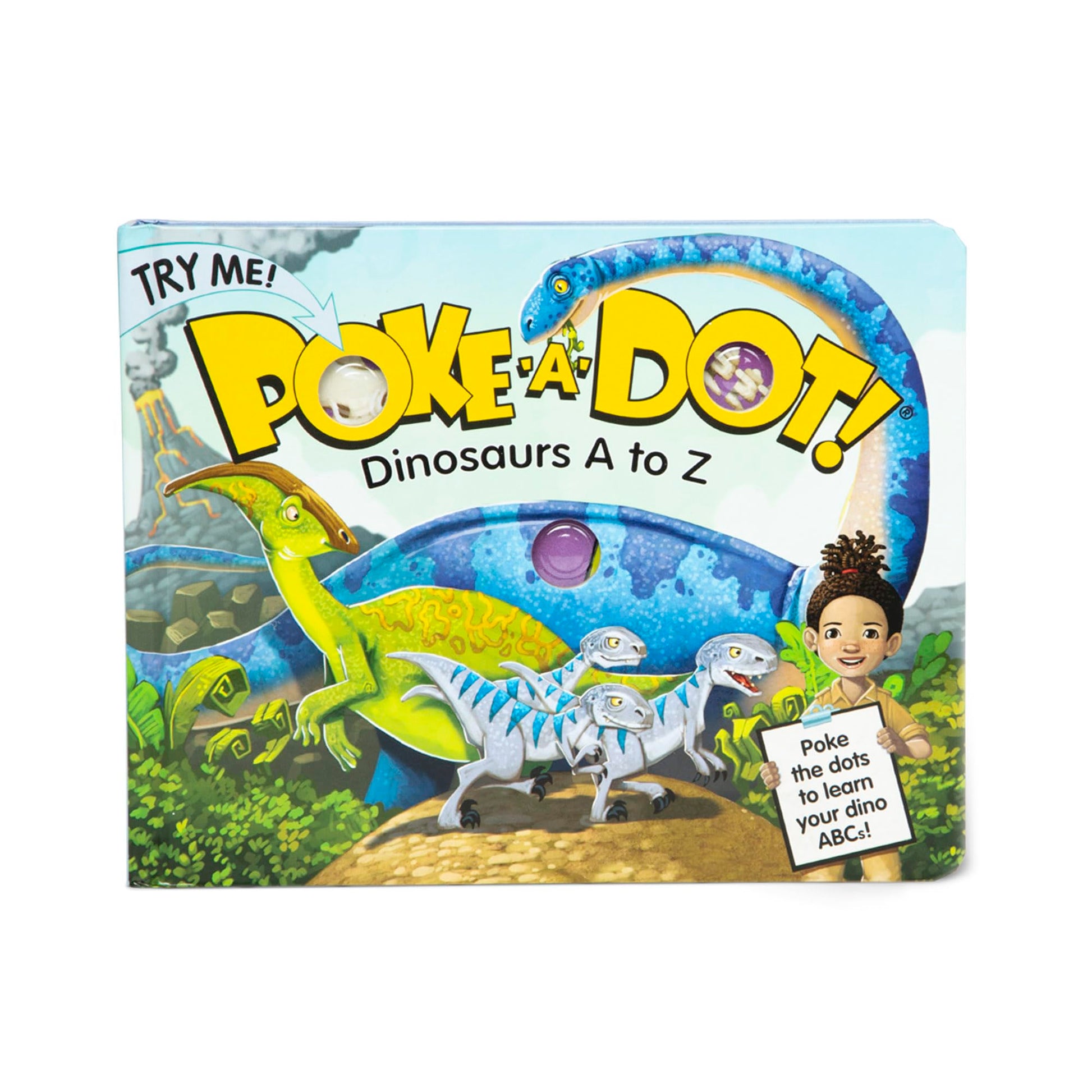 Melissa & Doug Children's Book - Poke-A-Dot: Dinosaurs A to Z (Board Book with Buttons to Pop) - FSC Certified