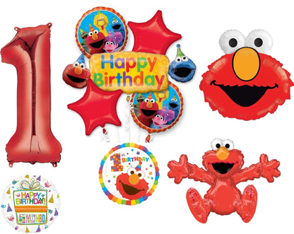 Elmo Sesame Street 1st Birthday Party Supplies Balloon Bouquet Decorations