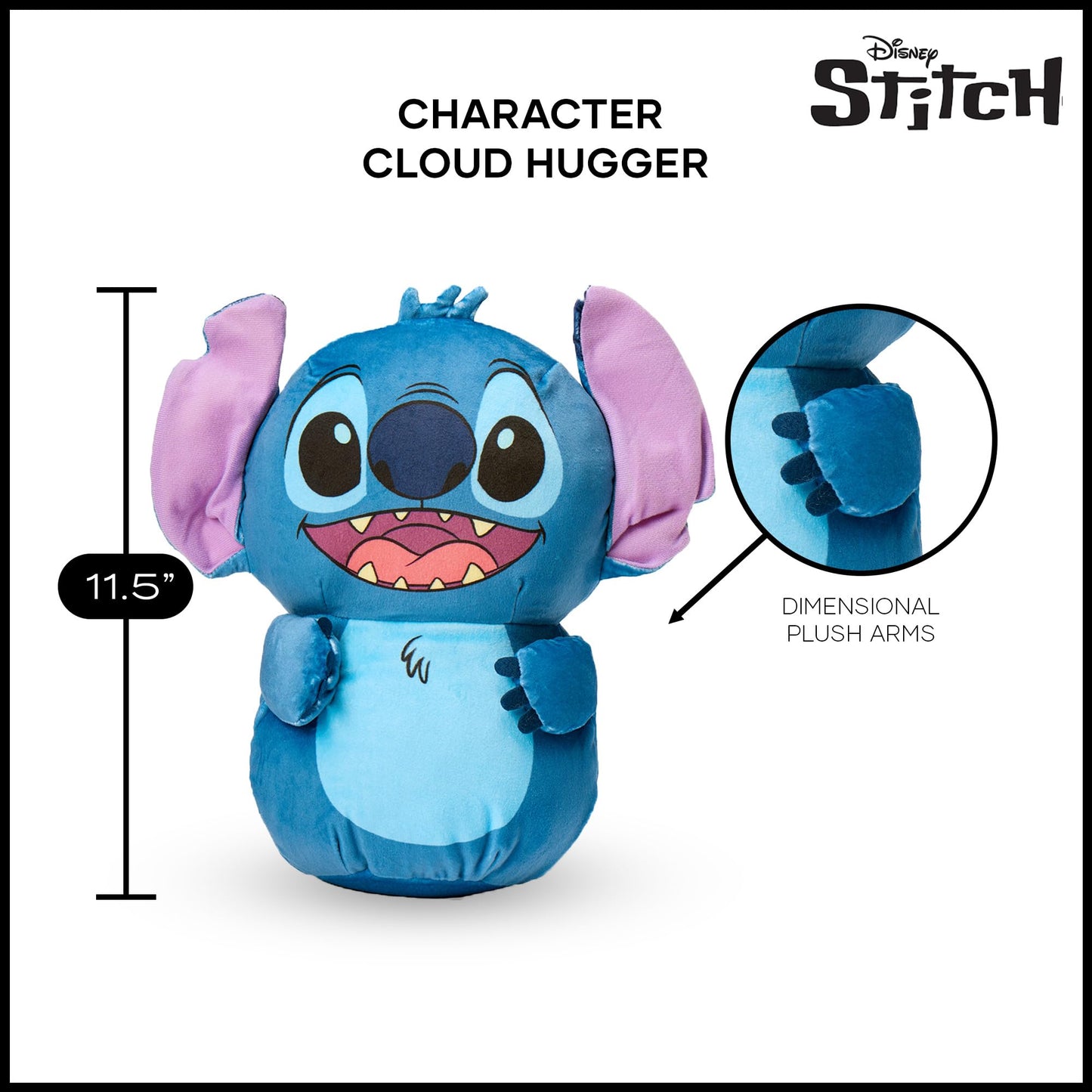 Northwest Lilo and Stitch Pillow Stitch Cloud Hugger Ultra Soft Plush Character 14"X 9"