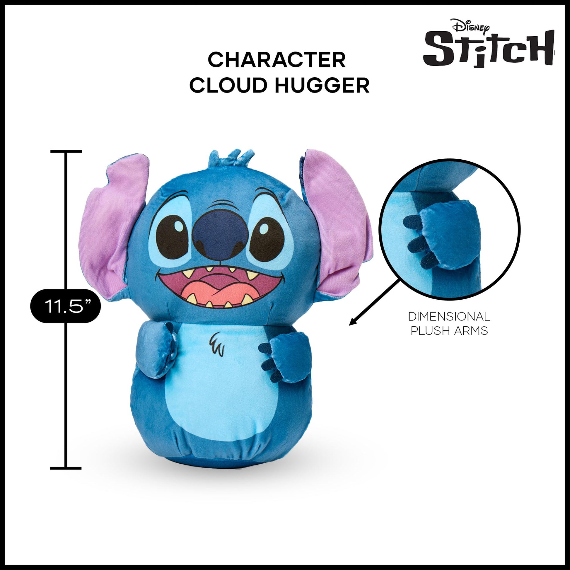 Northwest Lilo and Stitch Pillow Stitch Cloud Hugger Ultra Soft Plush Character 14"X 9"