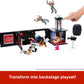 Mattel WWE Knuckle Crunchers 2-in-1 Microphone & Playset with Action Figure & 2 Accessories, Final Boss Set with 3.25-inch the Rock