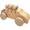 Adventure Awaits Large Wooden Toy Car Unpainted Unfinished with Removable Figures | Montessori Arts Craft Activity