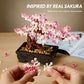 Cherry Blossom Tree Building Sets,Le-go Bonsai Tree Sets for Adults,3 in 1 Botanical Collection DIY Plant,Gift for Home Decor and Office Art
