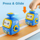 iPlay, iLearn Press to Go Robot Car Toys for Toddlers 1-3, Baby Push Go Friction Race Cars for 12 18 24 Month, 4pcs Infant Play Bot Vehicle Set, 1st