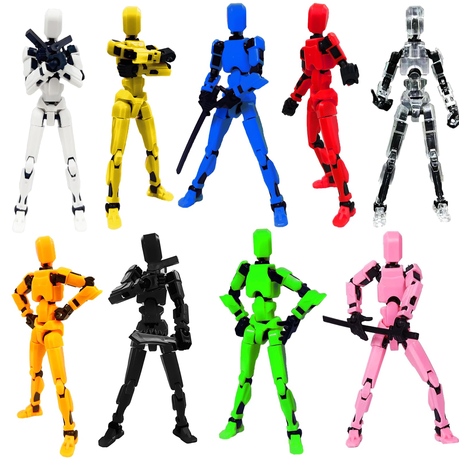 DANONI Titan13 Action Figure, Lucky Robot 13 Action Figures, 3D Printed Multi-Jointed Movable Action Figure, Dummy Robot 13 Action Figures for Desktop