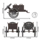 BMC CTS Civil War Artillery Horse Wagon - ACW Cannon Limber Caisson Playset