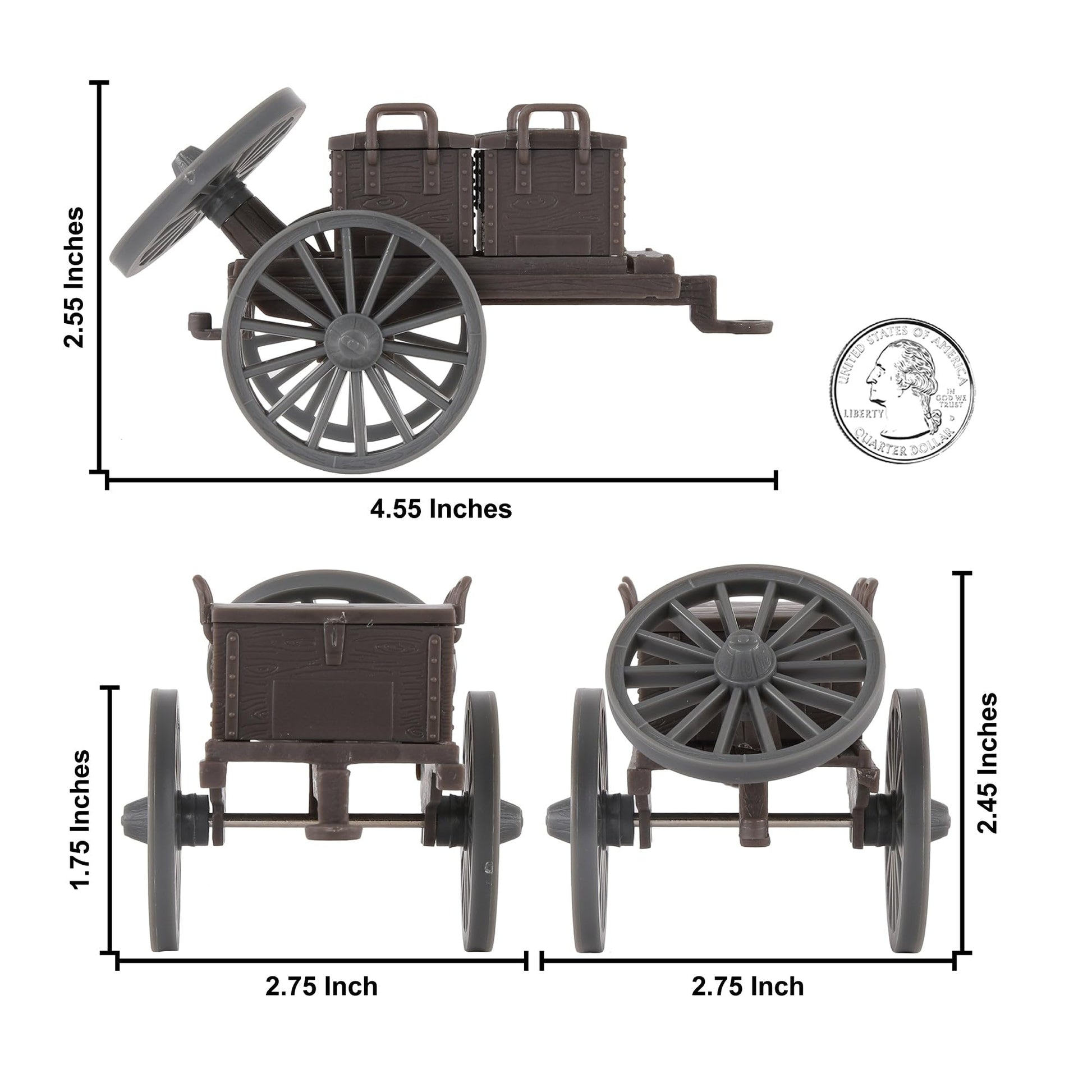 BMC CTS Civil War Artillery Horse Wagon - ACW Cannon Limber Caisson Playset