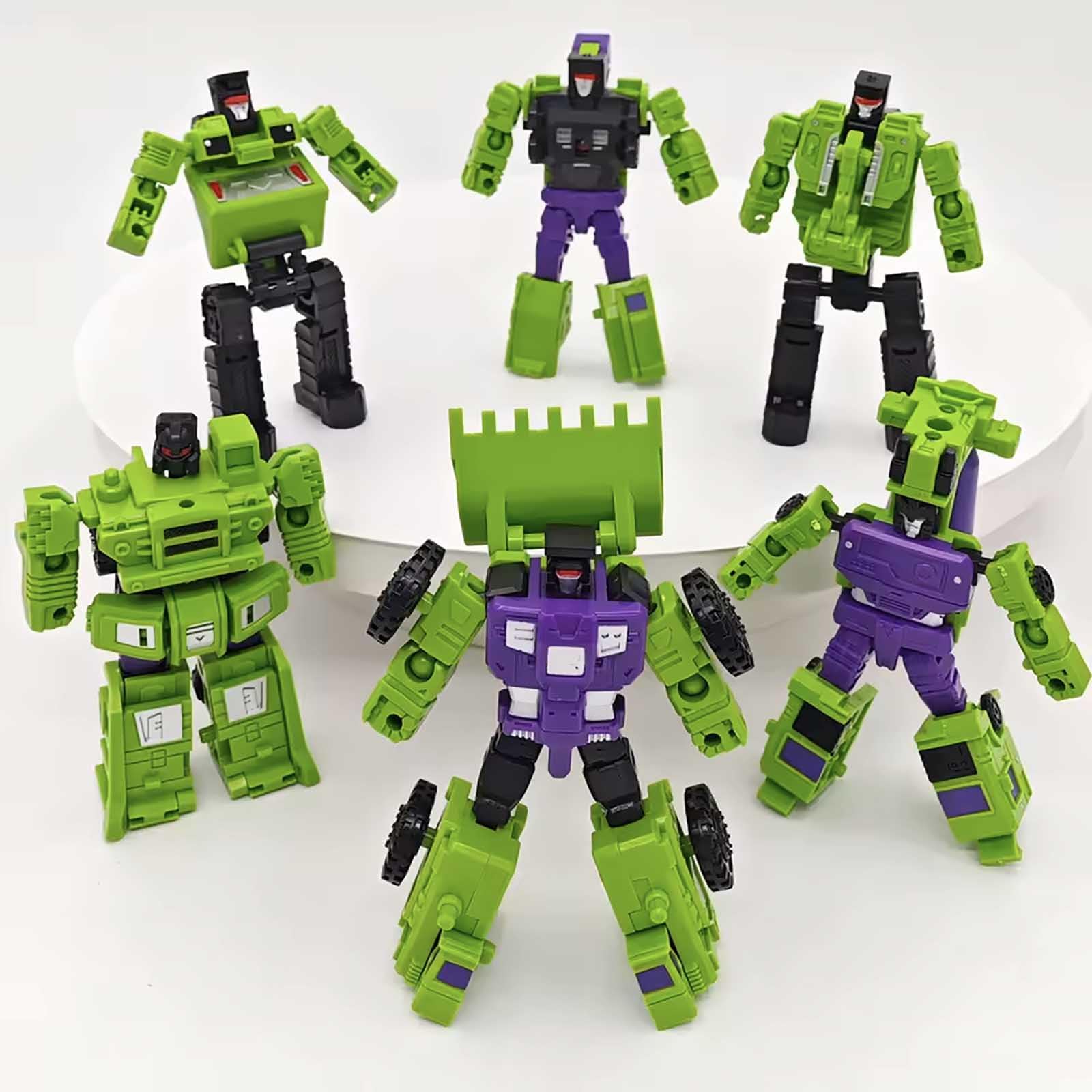 WILD HUNTER 6 in 1 Construction Truck Robot Toys Transforming Vehicles Combine into Giant Mech Gravity Builder Constructor Engineering Truck Robot