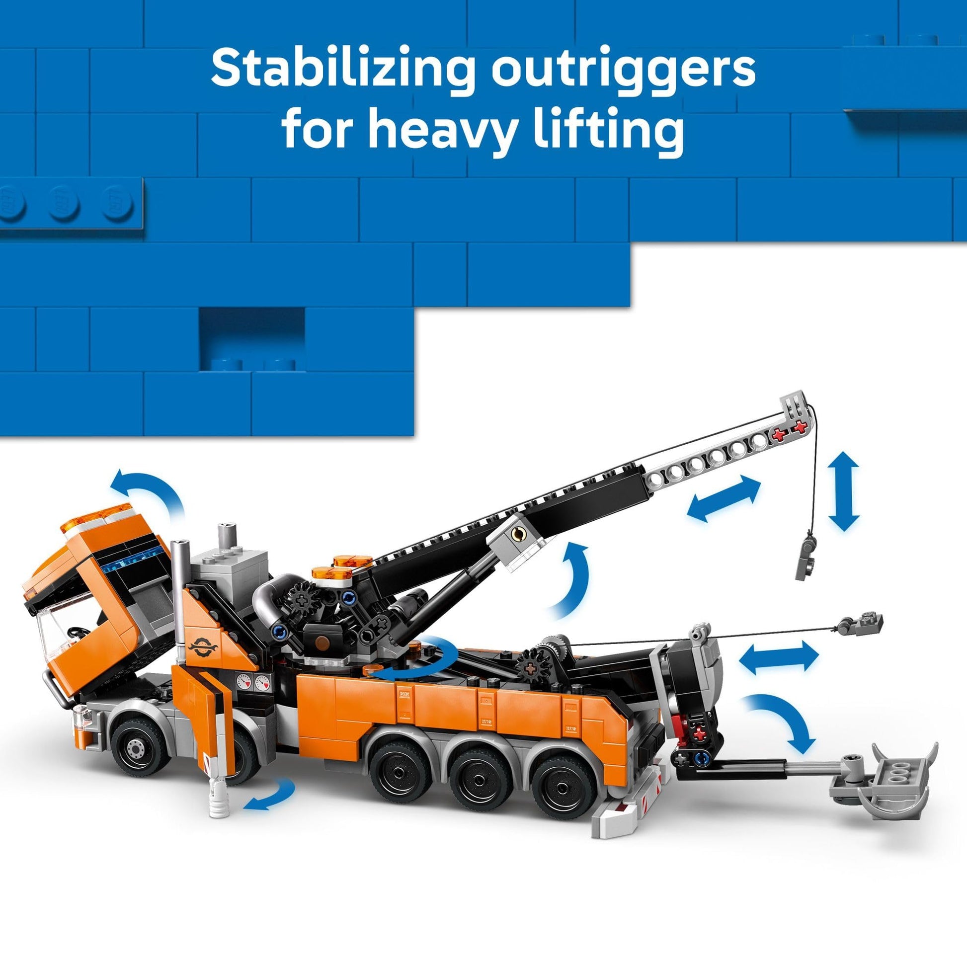 LEGO City Heavy-Duty Recovery Tow Truck with Crane Building Toy - Dump & Tow Truck Toys for Boys & Girls, Ages 8+ - Pretend Play Set for Kids - Gift