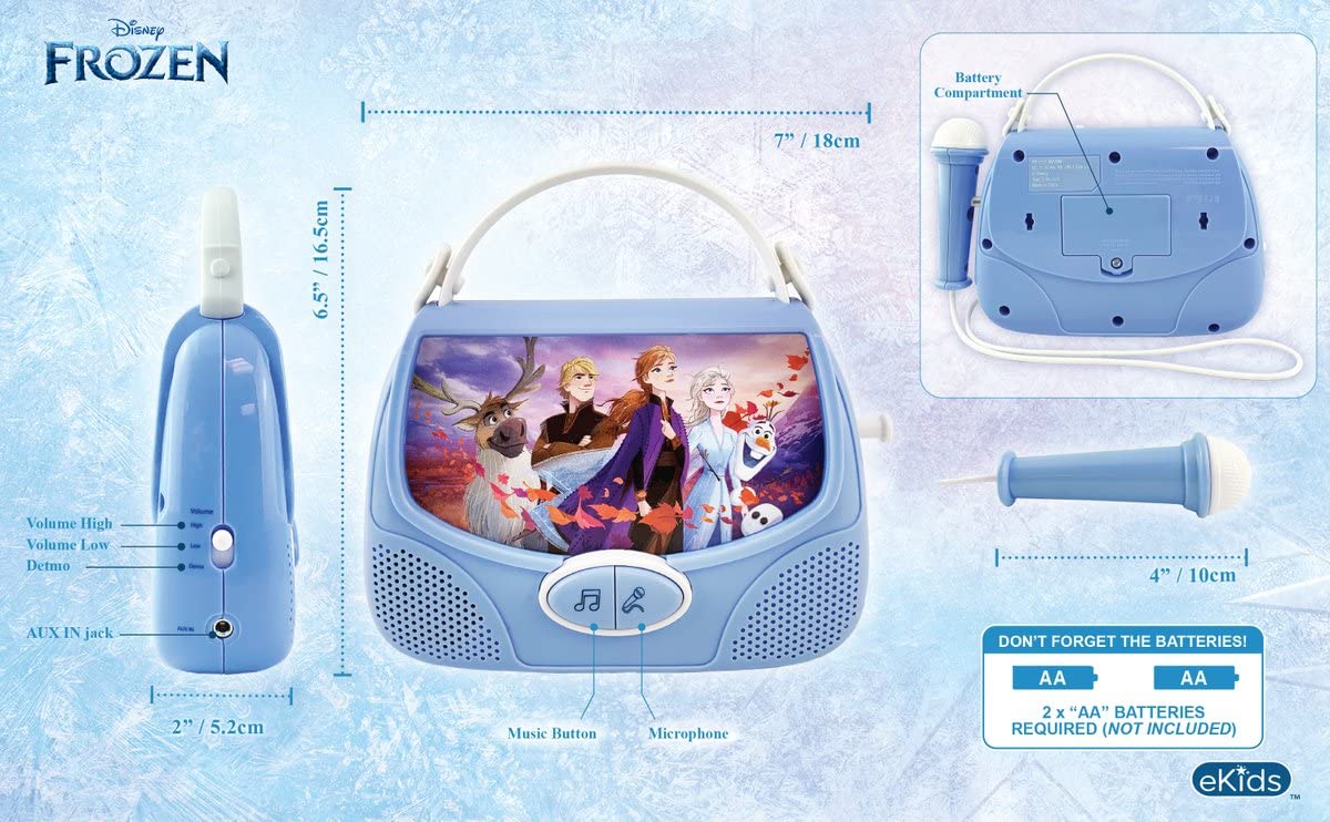Frozen II Disney Sing Along Boombox Connect MP3, Microphone