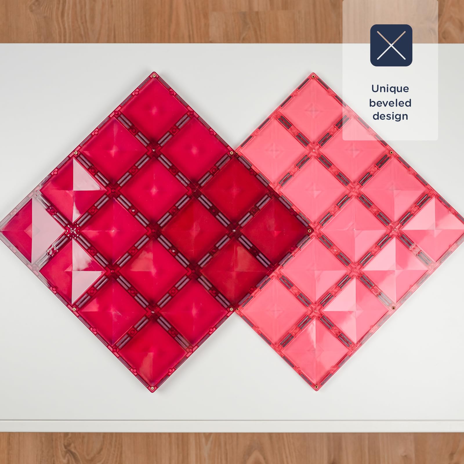 CONNETIX Magnetic Tiles Pastel Pink & Berry Base Plate Pack, 2 Pieces