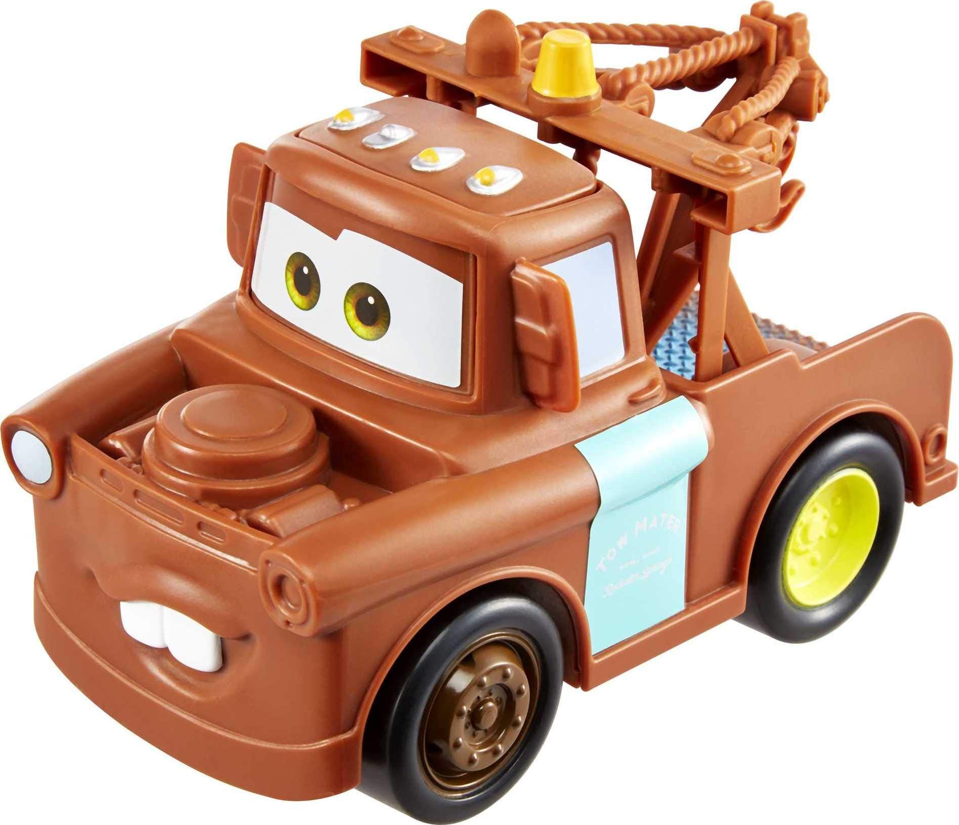 Disney Cars Toys Track Talkers Mater, 5.5-in, Authentic Favorite Tow Truck Movie Character Sound Effects Vehicle, Fun Gift for Kids Aged 3 Years