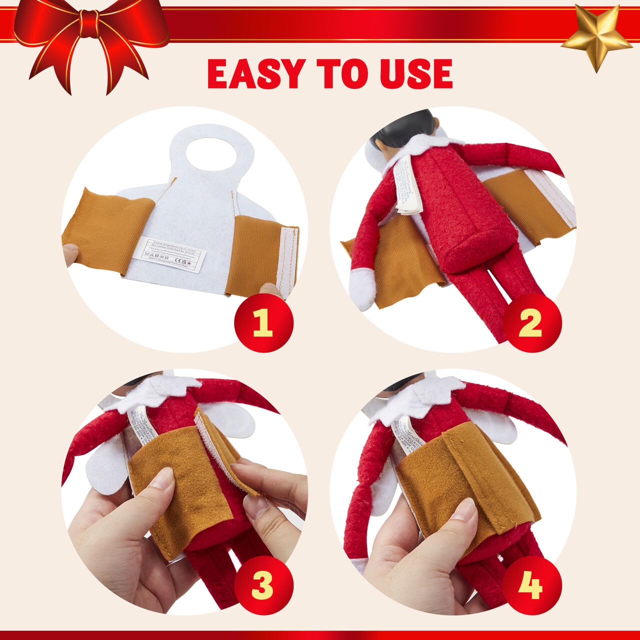 JOYIN 3 PCS Xmas Doll Clothing Gingerbread Set, Gingerbread Doll Outfits Christmas Accessories Outfits for Christmas Party Decorations and Xmas