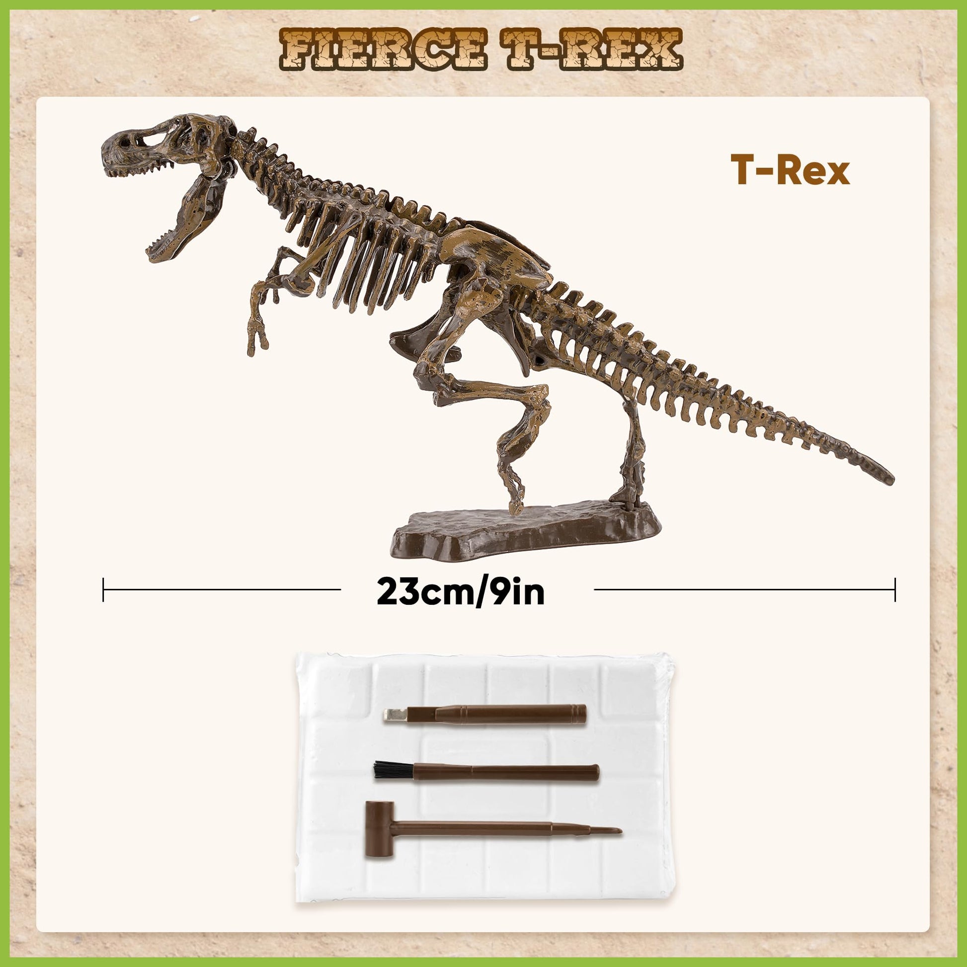VIBIRIT Dig Up Dinosaurs Skeleton Set,Dinosaur Digging Fossil Kit Model Toys,Excavation Kits for kids5-12year,Educational Realistic Toys