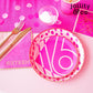 Jollity & Co Sweet 16 Dinner Plates - Leopard Print Design - Bright Pink Paper Plates with Gold Foil - Pack of 8 Party Plates - Birthday Plates