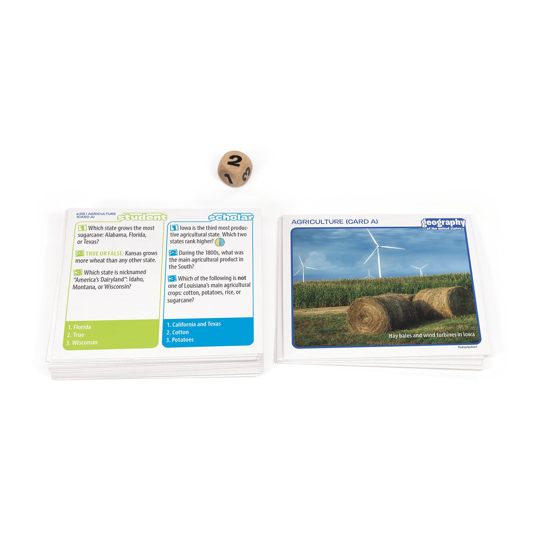 Outset Media Professor Noggin's Geography of The United States Trivia Card Game - an Educational Based Card Game for Kids - Trivia, True or False,