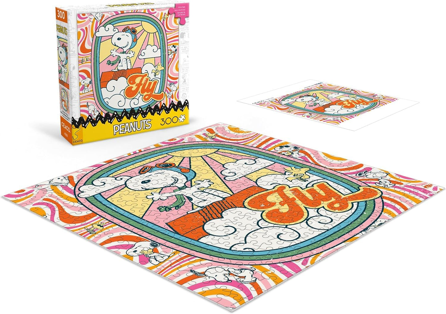 Ceaco - Peanuts - Snoopy Fly - 300 Oversized Piece Jigsaw Puzzle
