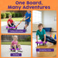 Hurtle Scooter Board for Kids with Safety Handles - Heavy Duty Gym Floor Scooter with 360° Wheels for PE, Indoor Active & Sensory Play - Supports 200