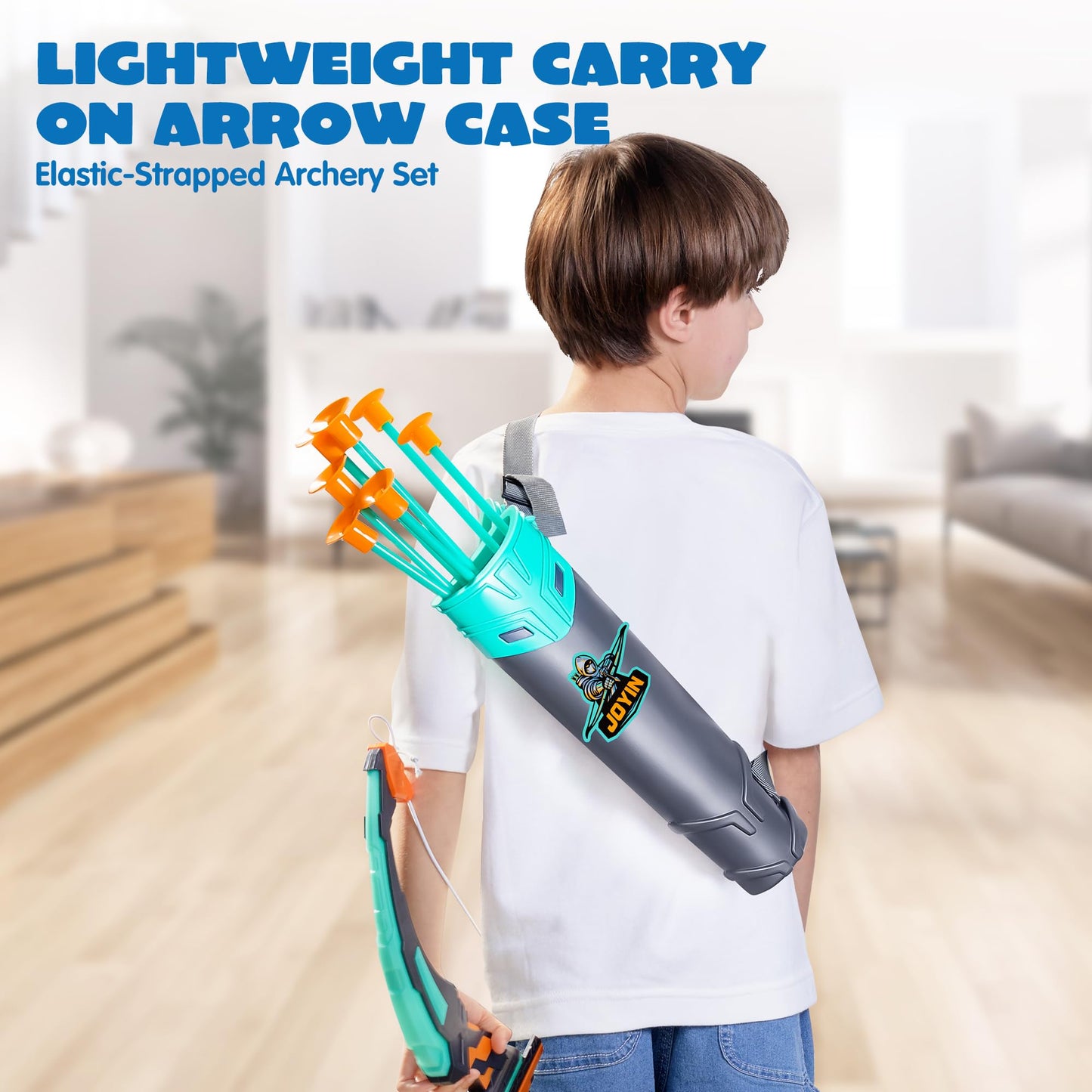 JOYIN Kids Bow and Arrow Set, LED Light Up Archery Toy Set with 9 Suction Cup Arrows, Target & Arrow Case, Indoor and Outdoor Hunting Play Gift Toys