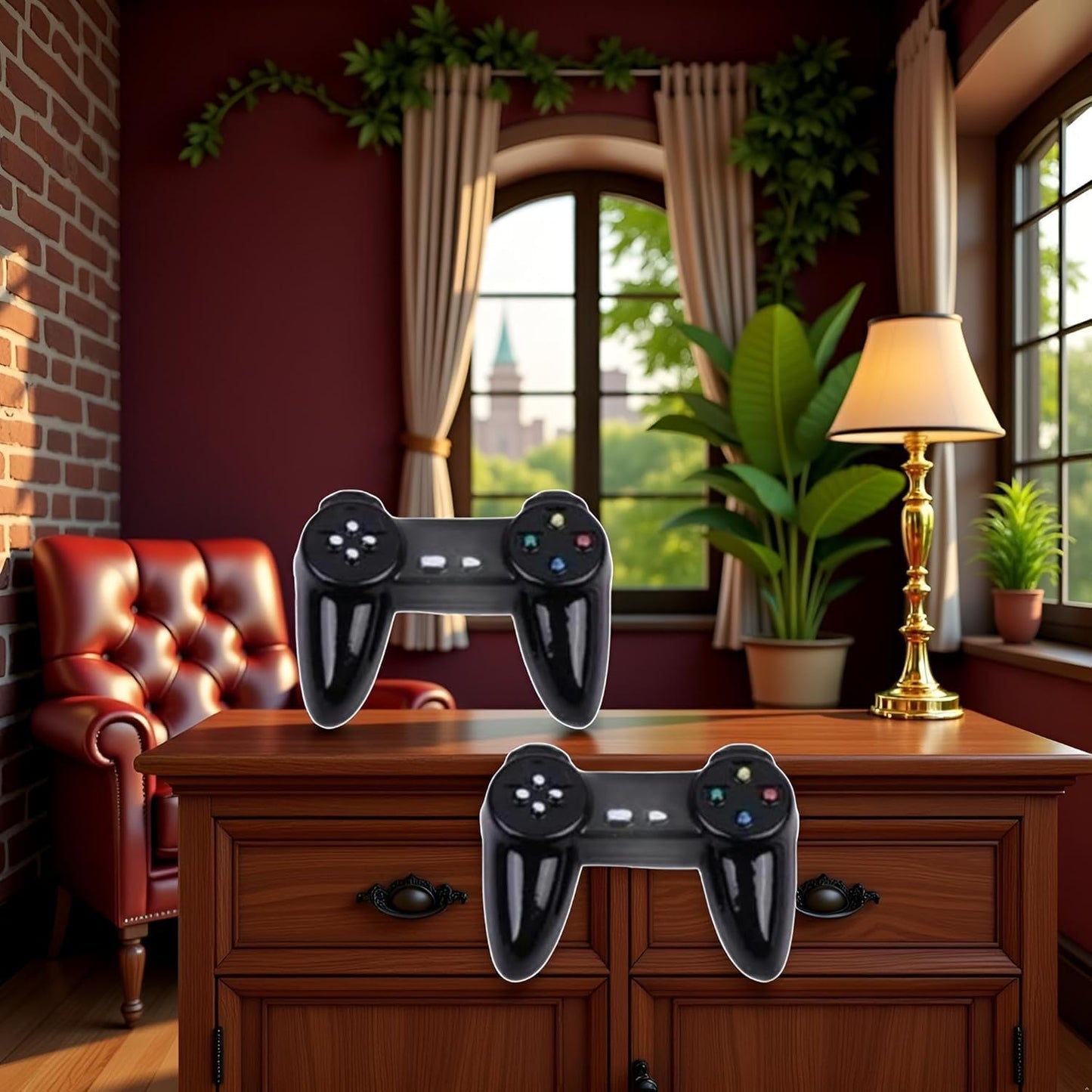 Cauaoa 2 Pcs Black Dollhouse Model Gamepad Model Gamepad Dollhouse Wireless Game Controller Decoration 1:12 Dollhouse Decor Accessories,Doll House