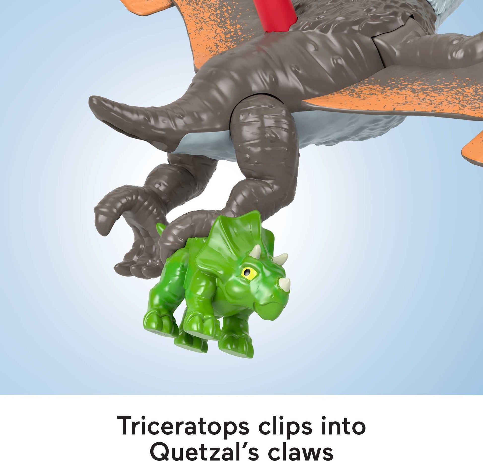 Fisher-Price Imaginext Jurassic World Dinosaur Toy Soaring Quetzal Figure Set for Pretend Play Preschool Kids Ages 3+ Years