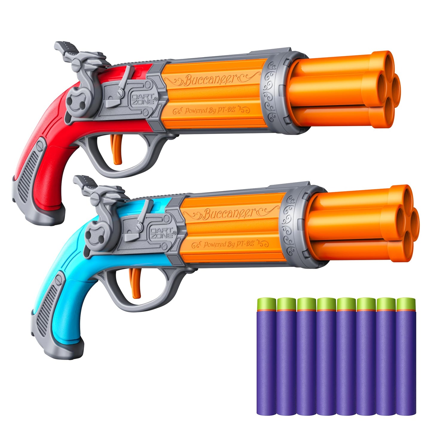 Dart Zone Nitroshot Buccaneer X2 Dart Blasters, 2-Pack, 12 Darts
